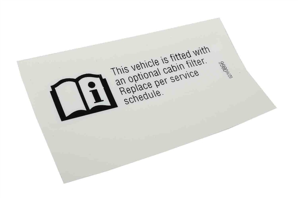 GM Genuine Parts Passenger Compartment Air Filter Information Label