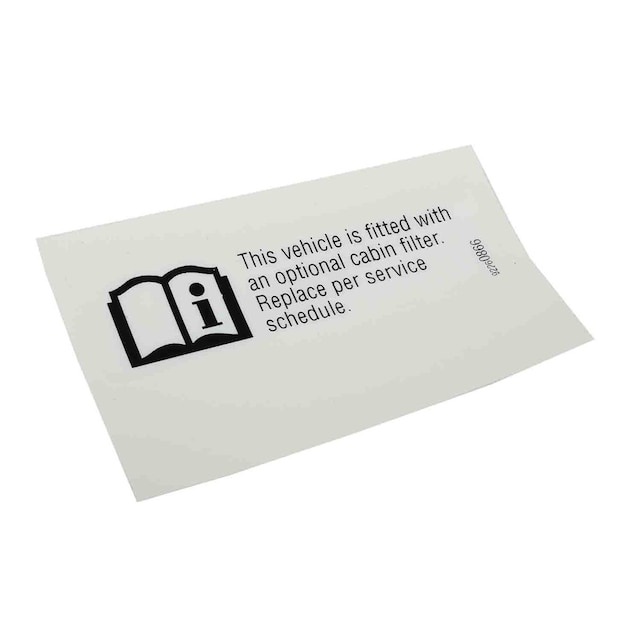 GM Genuine Parts Passenger Compartment Air Filter Information Label