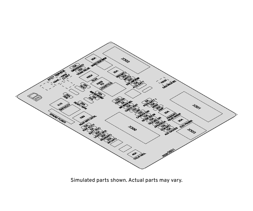 GM Genuine Parts Passenger Compartment Fuse Block Fuse and Relay Identification Label