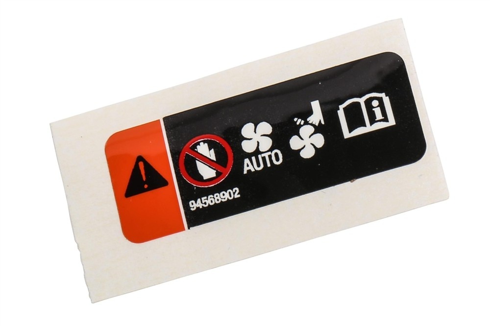GM Genuine Parts Fan Blade Warning Label