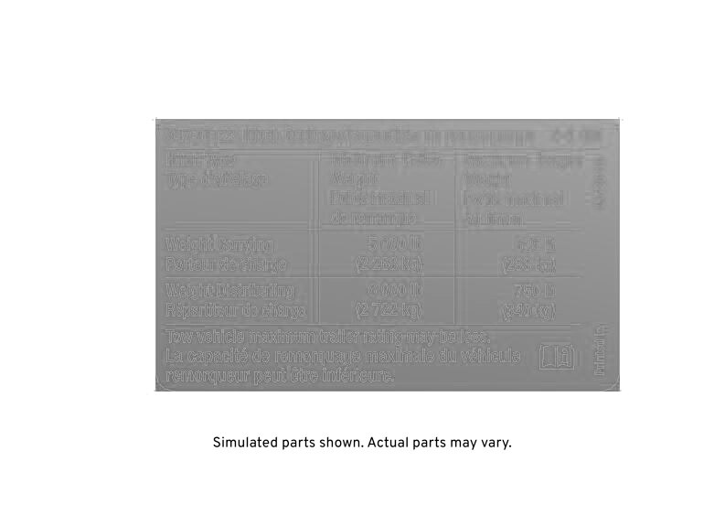 GM Genuine Parts Trailer Hitch Load Information Label