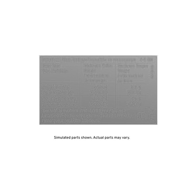GM Genuine Parts Trailer Hitch Load Information Label