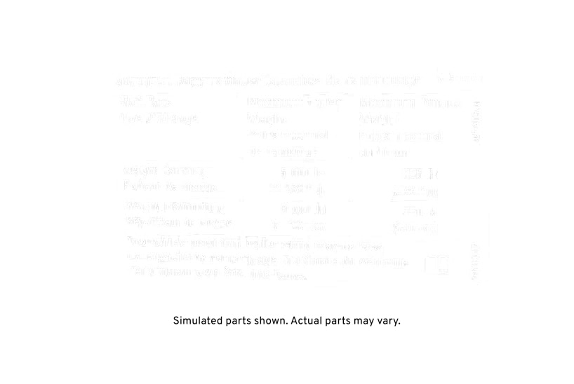 GM Genuine Parts Trailer Hitch Load Information Label