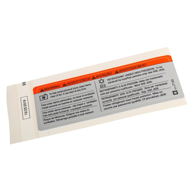 GM Genuine Parts Fan Blade Warning Label