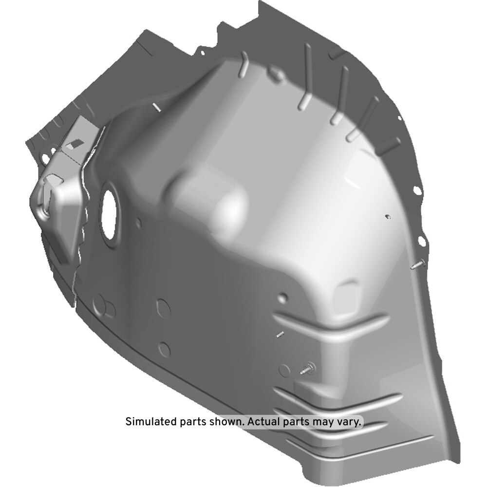 GM Genuine Parts Passenger Side Rear Wheelhouse with Support, Reinforcements, Brackets, Nuts, and Studs