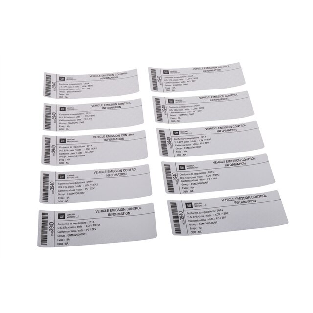 GM Genuine Parts Vehicle Emission Control Information Label