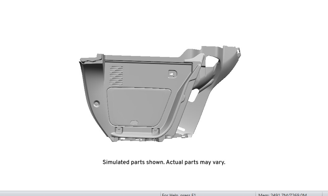 GM Genuine Parts Black Passenger Side Quarter Lower Rear Trim Panel