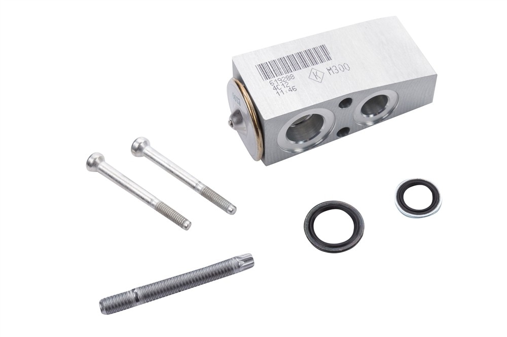 GM Genuine Parts Air Conditioning Thermal Expansion Valve Kit with Tube Seals, Valve Seals, Valve, Plate, Stud, and Bolts