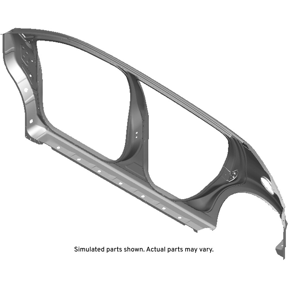 GM Genuine Parts Passenger Side Outer Body Side Panel with Deadener, Reinforcement, Plate, and Brackets
