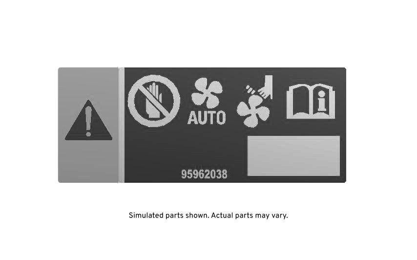 GM Genuine Parts Fan Blade Warning Label