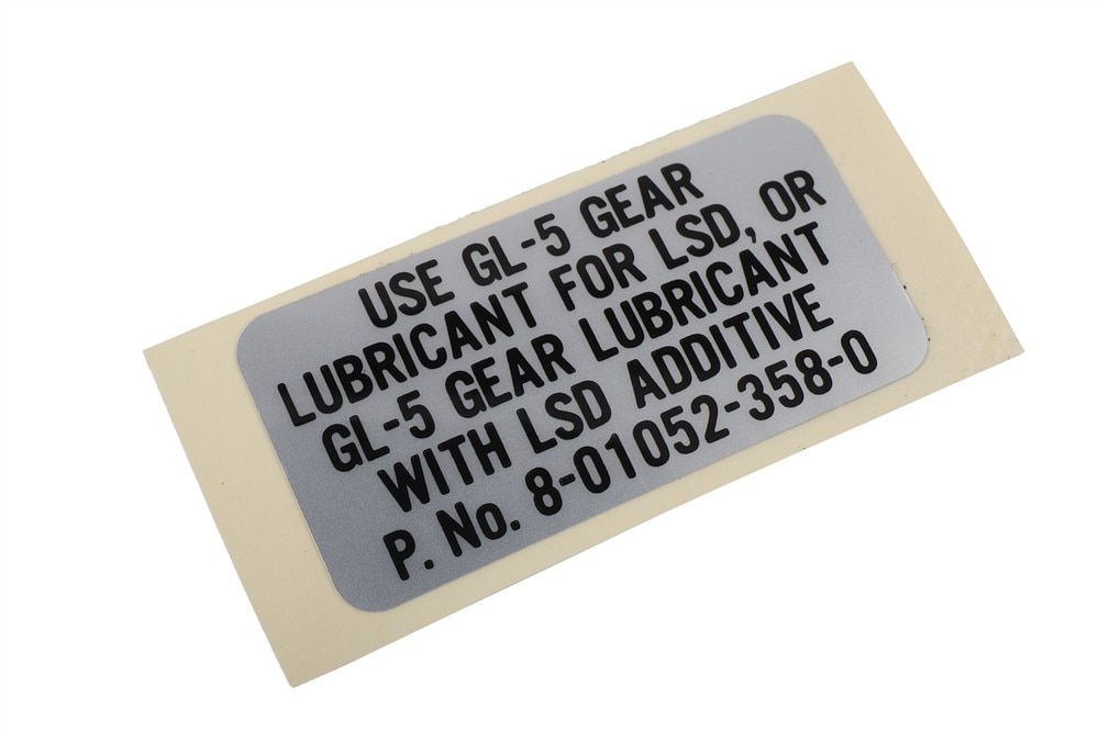 GM Genuine Parts Rear Axle Lubricant Information Label