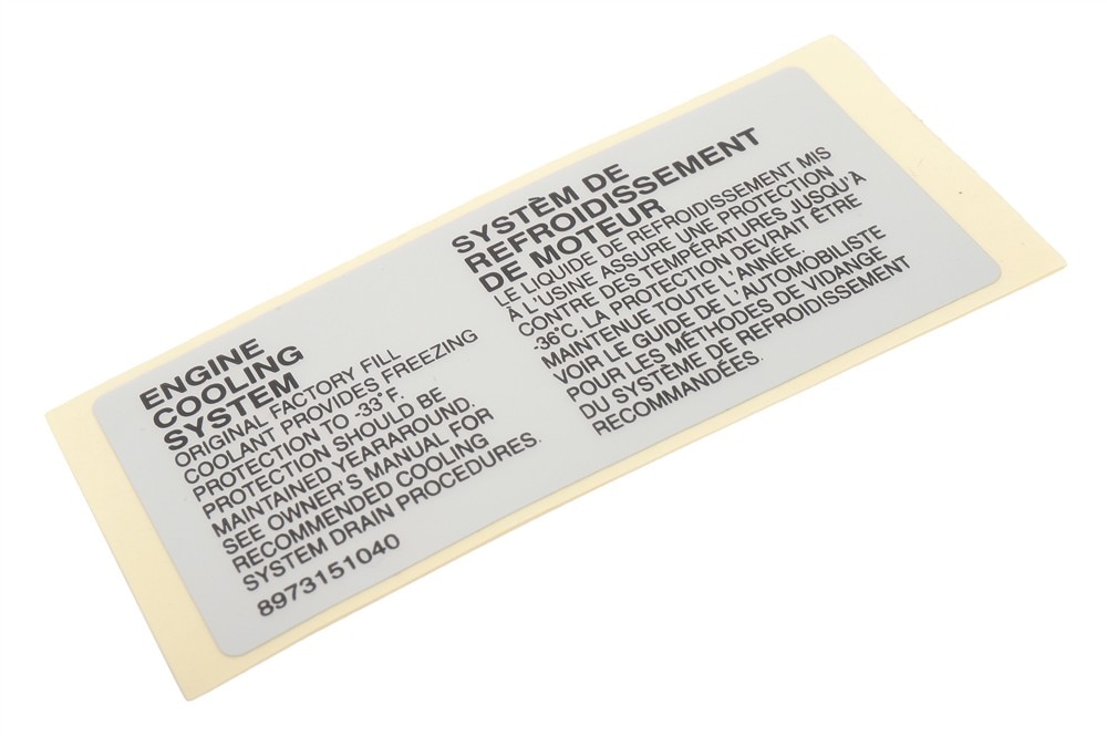 GM Genuine Parts Engine Cooling System Label