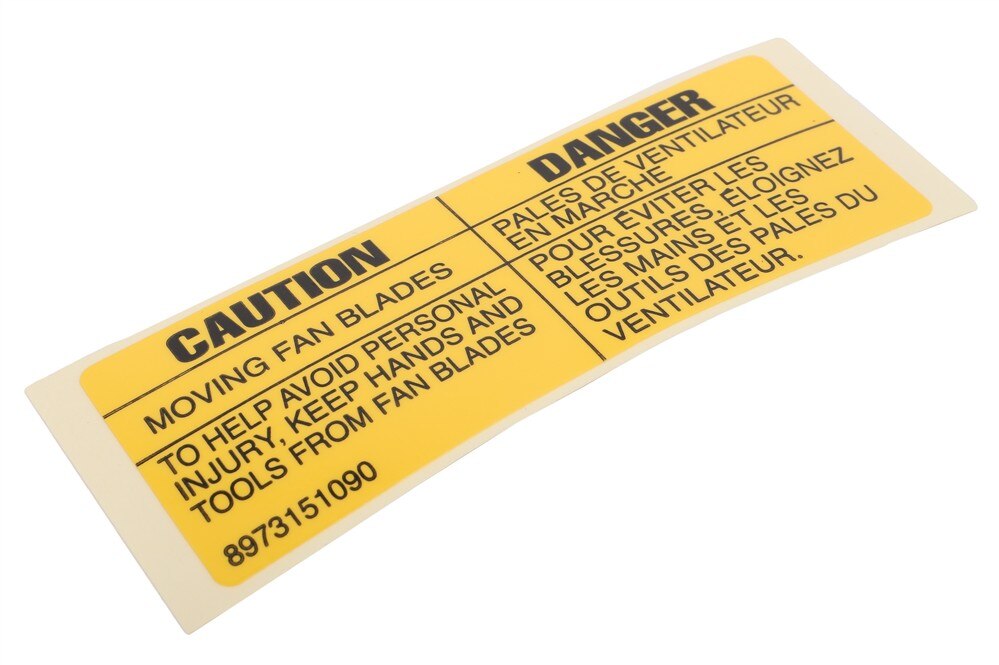 GM Genuine Parts Fan Blade Warning Label