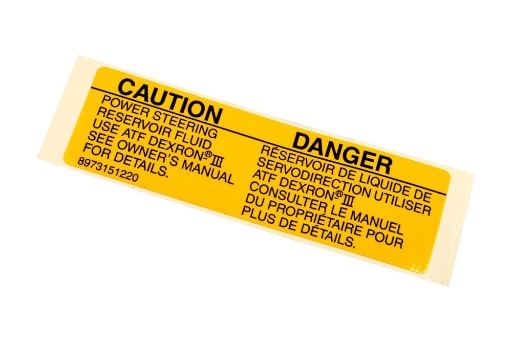GM Genuine Parts Power Steering Fluid Caution Label