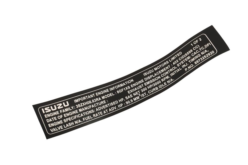 GM Genuine Parts Vehicle Emission Control Information Label