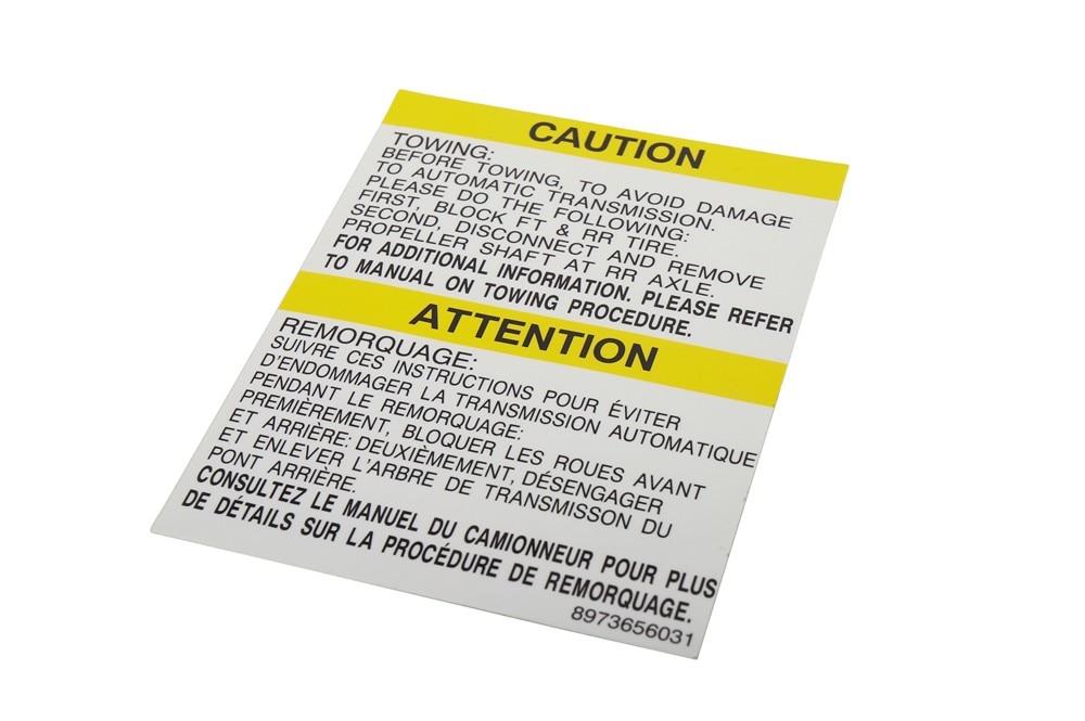 GM Genuine Parts Caution Label