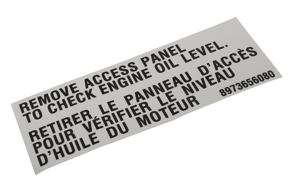 GM Genuine Parts Engine Oil Recommendations Label