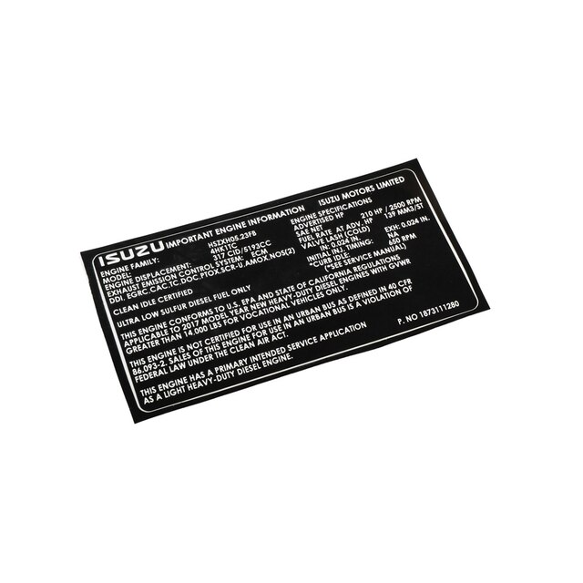 GM Genuine Parts Vehicle Emission Information Label