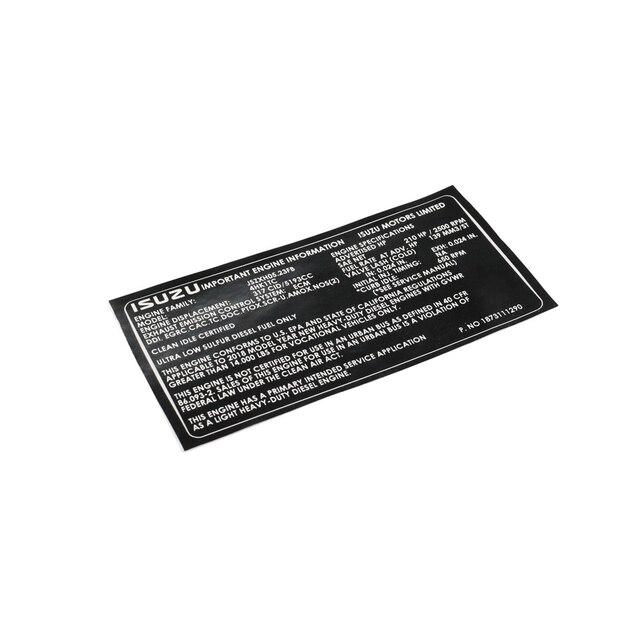 GM Genuine Parts Vehicle Emission Information Label