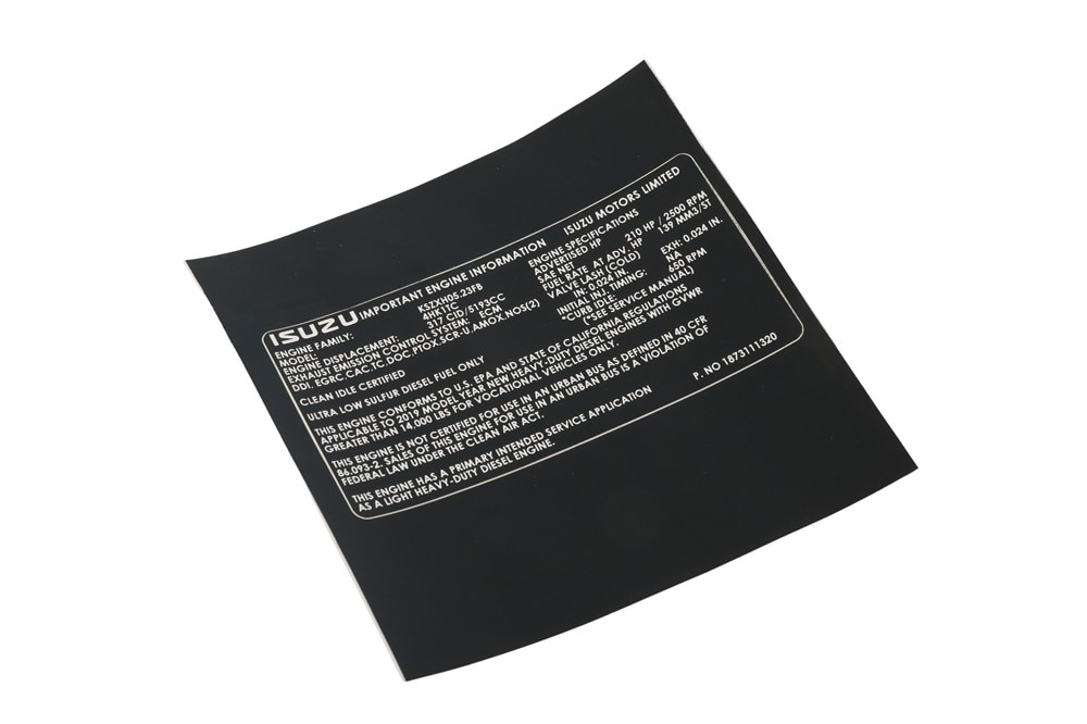GM Genuine Parts Vehicle Emission Information Label