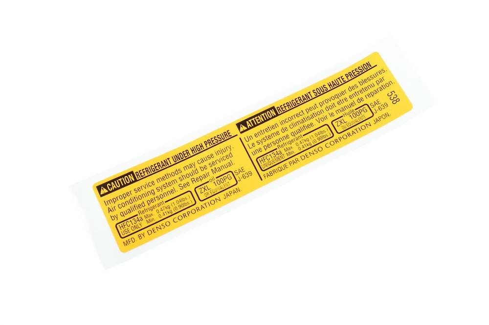 GM Genuine Parts A/C System Information Label