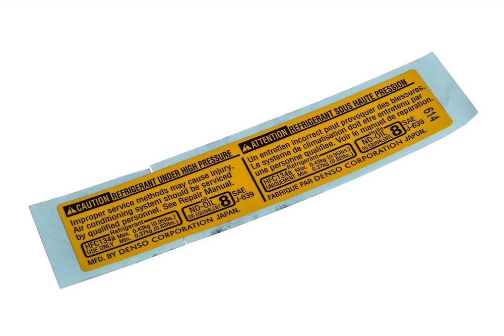 GM Genuine Parts Air Conditioning Refrigerant Warning Label