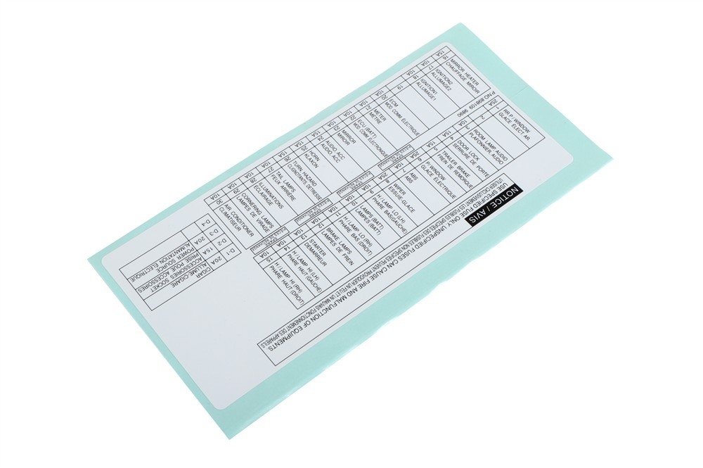 GM Genuine Parts Fuse Block Caution Label