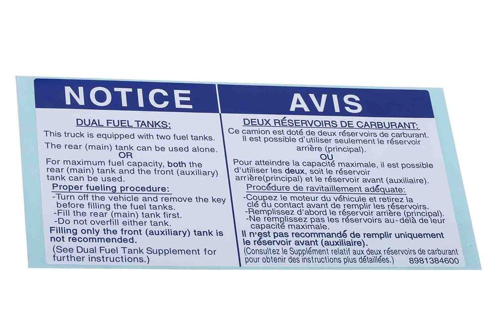 GM Genuine Parts Diesel Fuel Only Caution Label