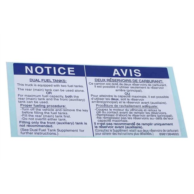 GM Genuine Parts Diesel Fuel Only Caution Label