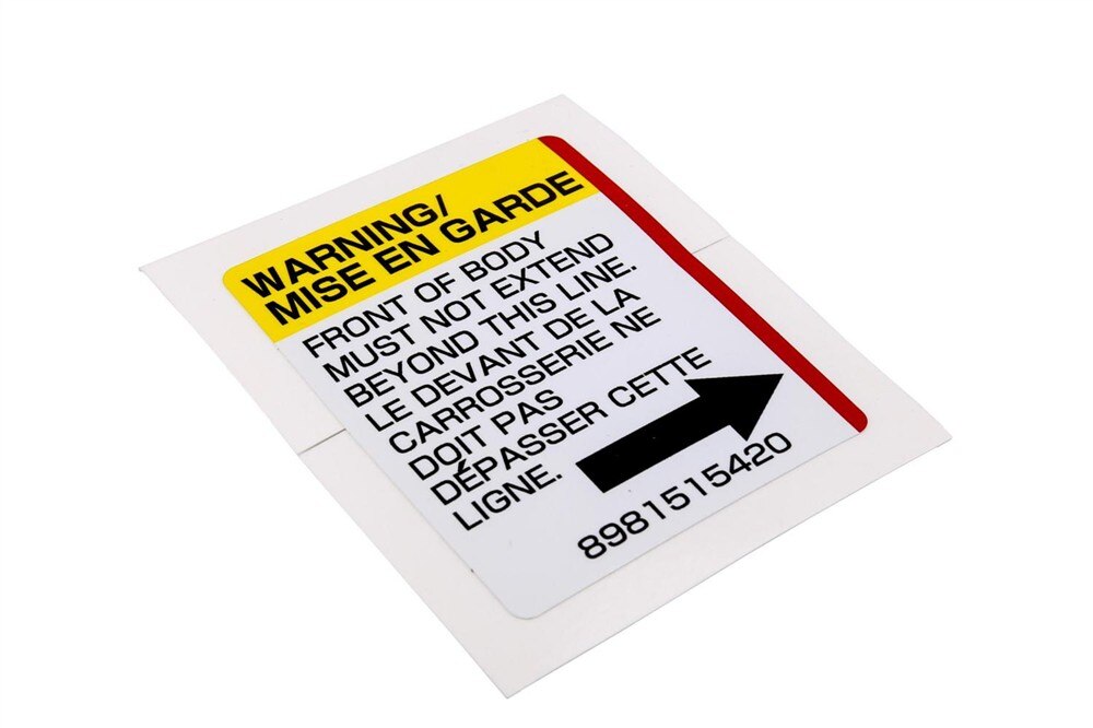 GM Genuine Parts Body Builder Notice Label