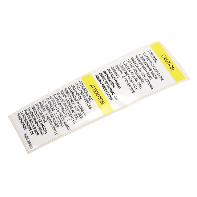 GM Genuine Parts Trailer Tow Caution Label