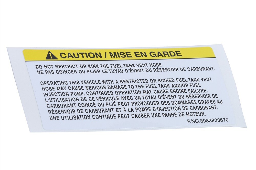 GM Genuine Parts Diesel Fuel Only Caution Label