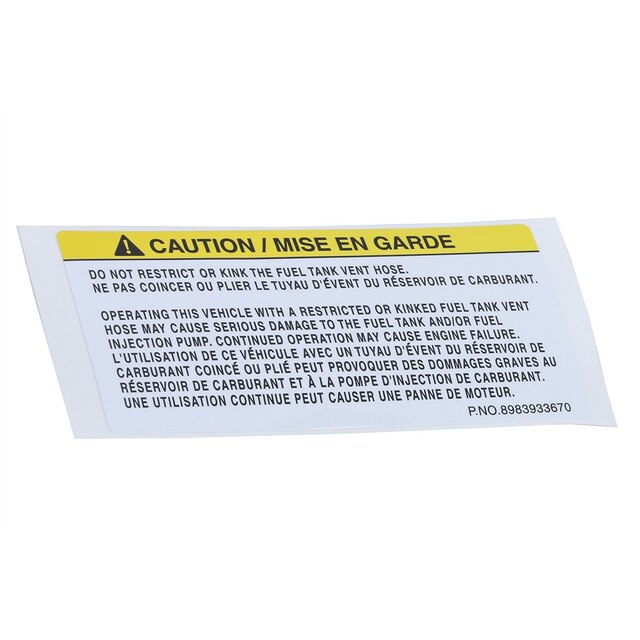 GM Genuine Parts Diesel Fuel Only Caution Label