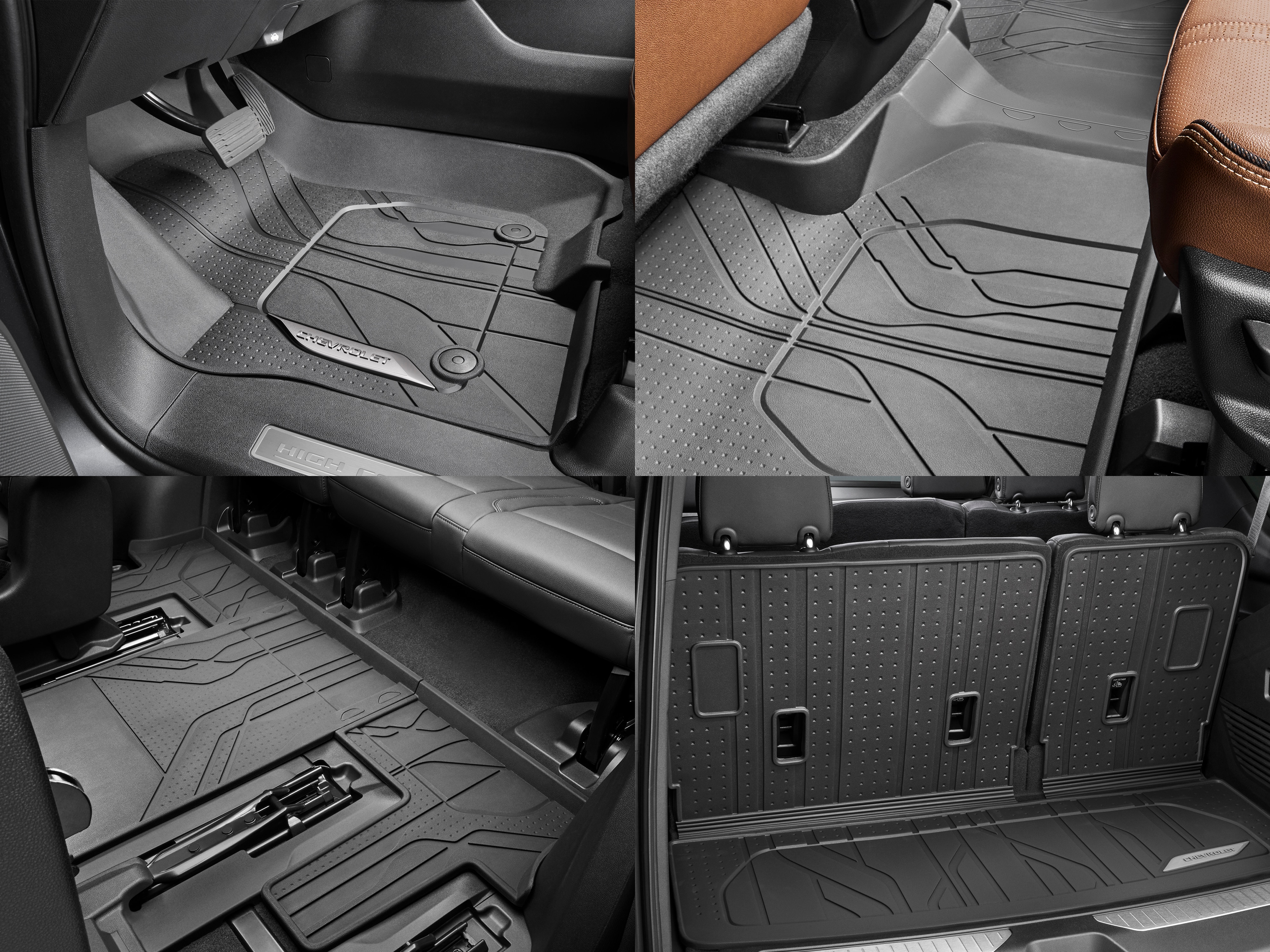 Tahoe 2021-2027 All-Weather Floor and Cargo Liner Package for Models with Second-Row Captain's Chairs