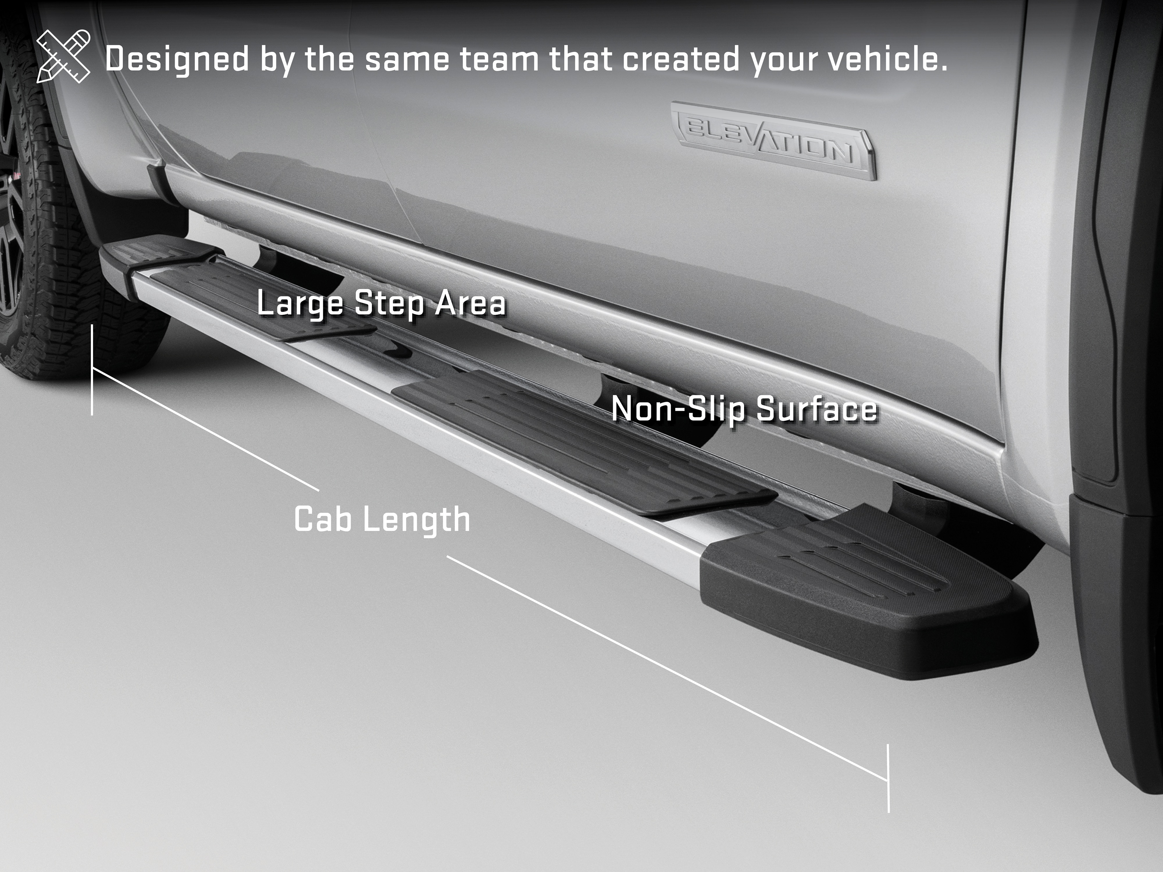 Crew Cab 6-Inch Rectangular Assist Steps in Chrome | 86574738